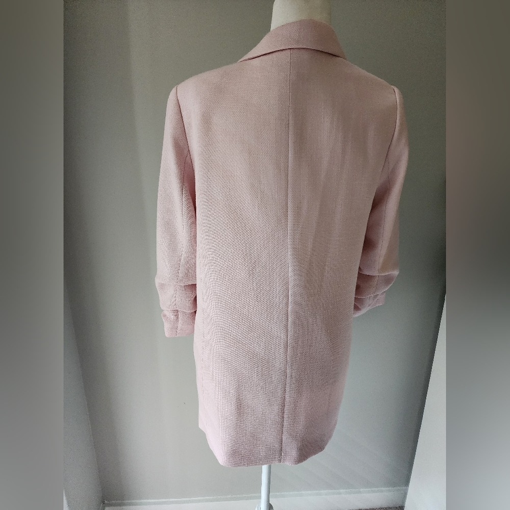 H&M Pink Gathered Sleeve Blazer Jacket - Picture 6 of 7